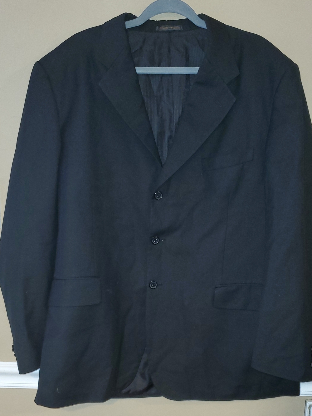 Vinci Mens Blazer Suit Jacket Designed In Italy Black Size 46R